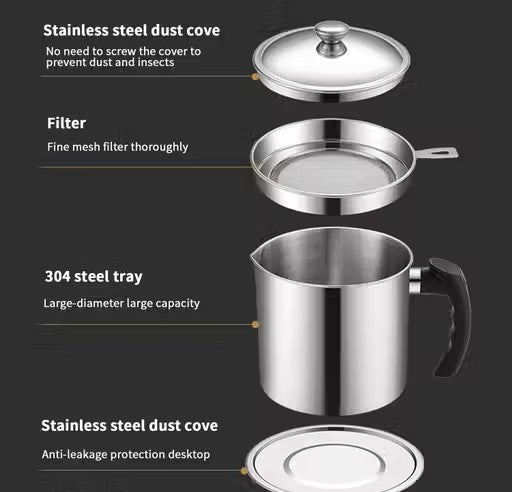 Stainless Steel Oil Strainer Pot
