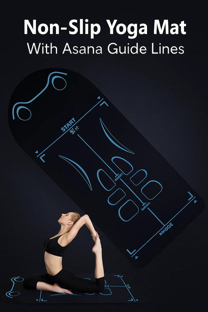 Non-Slip Yoga Mat with Asana Guidelines