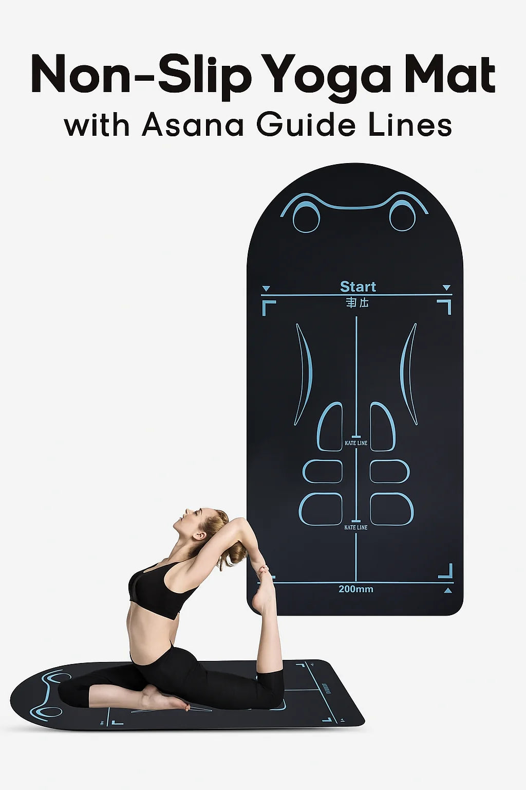 Non-Slip Yoga Mat with Asana Guidelines