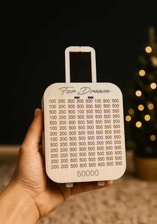 Travel Money Saving Wooden Bank